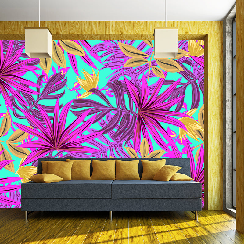 Tropical Plants Wall Mural Custom Size Available Mural Wallpaper for Restaurant Decor