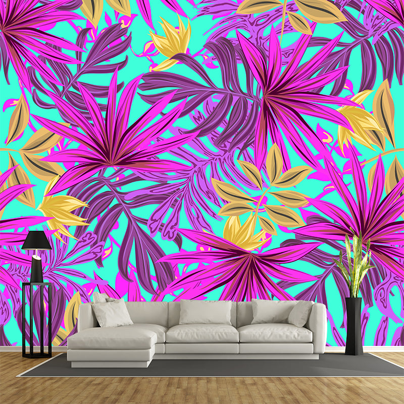 Tropical Plants Wall Mural Custom Size Available Mural Wallpaper for Restaurant Decor