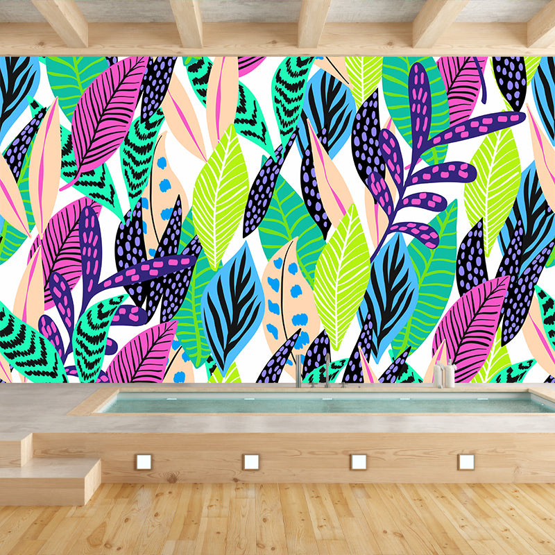 Tropical Plants Wall Mural Custom Size Available Mural Wallpaper for Restaurant Decor