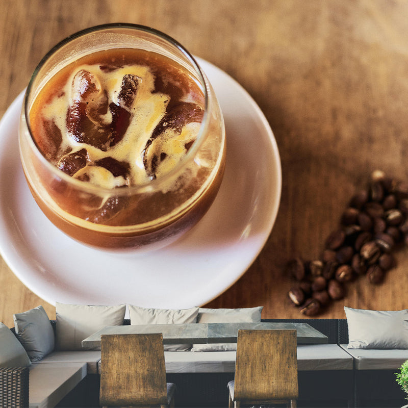 Modern Ice Coffee Pattern Mural Mildew Resistant Sofe Color Coffee Shop for Wall Decor