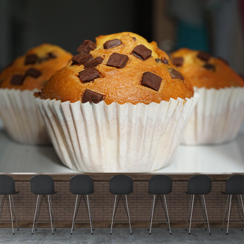 Eigentijds Cup Cake-muurschilderingpatroon Zachte kleur Schimmelbestendig voor zakelijke decoratie