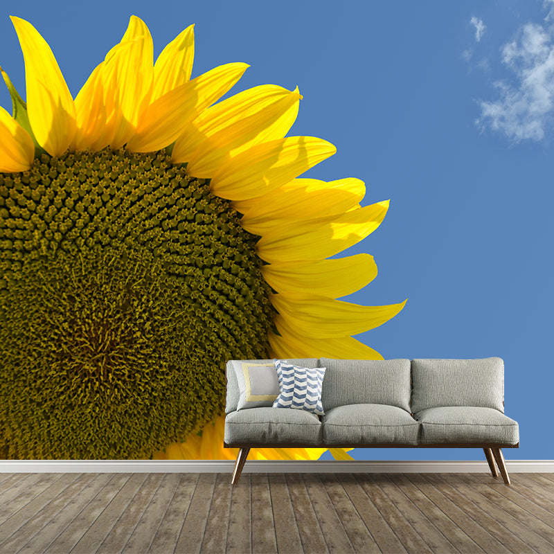 Minimalistic Sunflower Wall Mural Living Room Bedroom Entryway Cafe Design