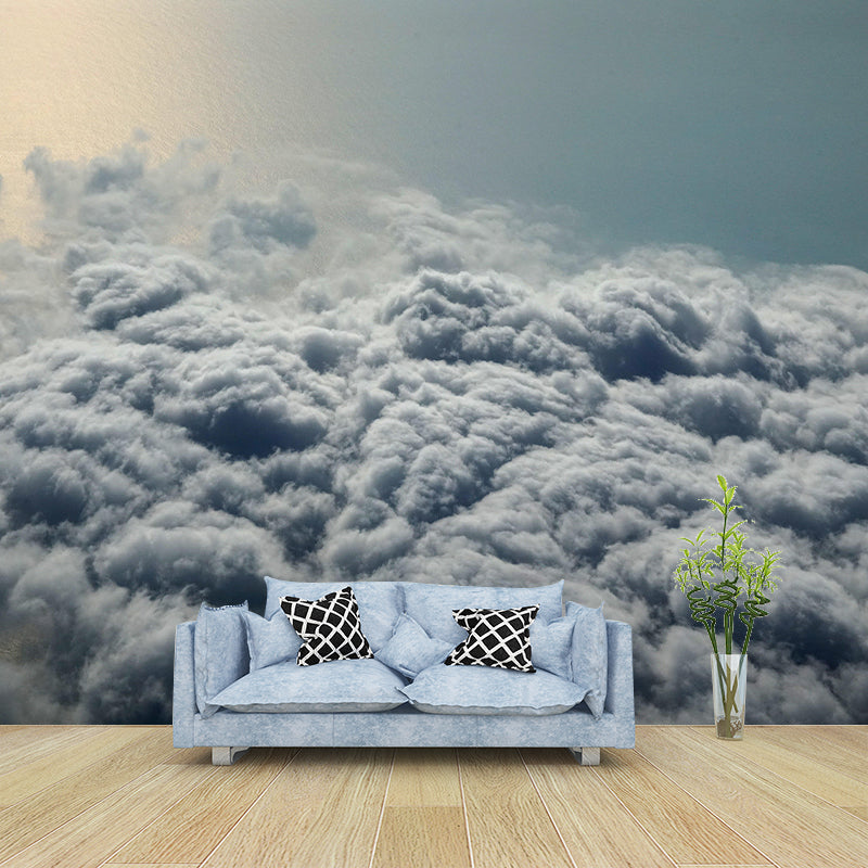 Clouded Sky Scene Mural Wallpaper for Decoration Modern Living Room Wall Covering
