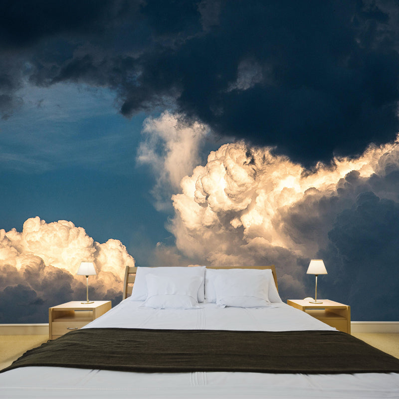 Clouded Sky Scene Mural Wallpaper for Decoration Modern Living Room Wall Covering