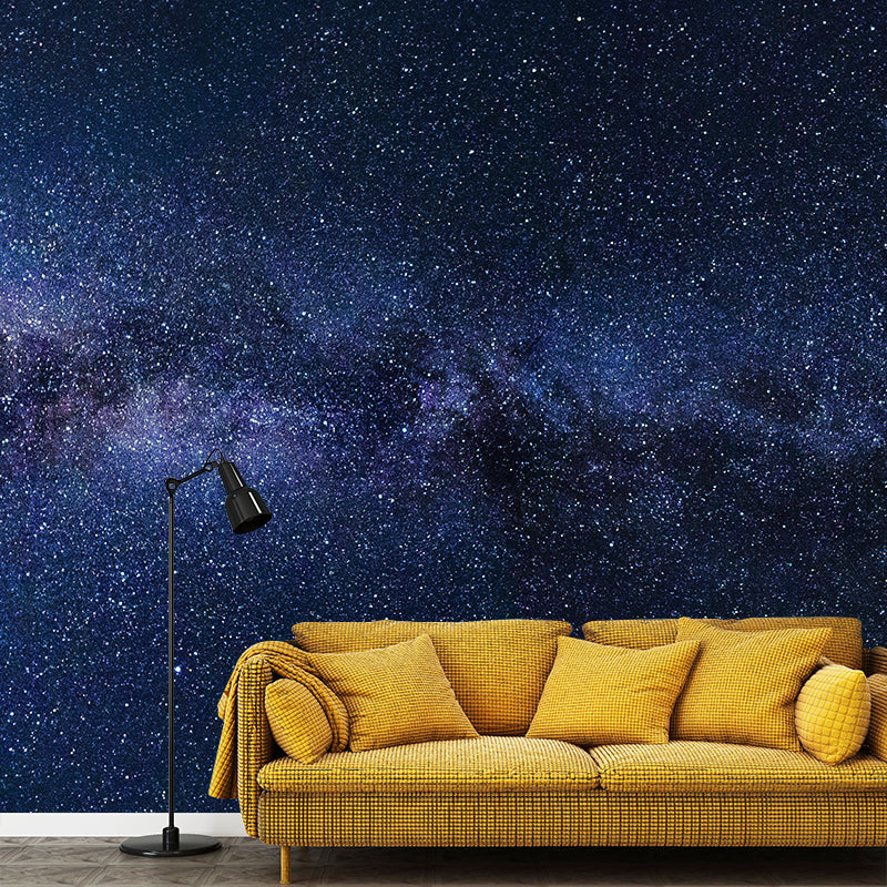 Astronomy Big Dark Mural Illustration Contemporary Milky Way Wall Covering
