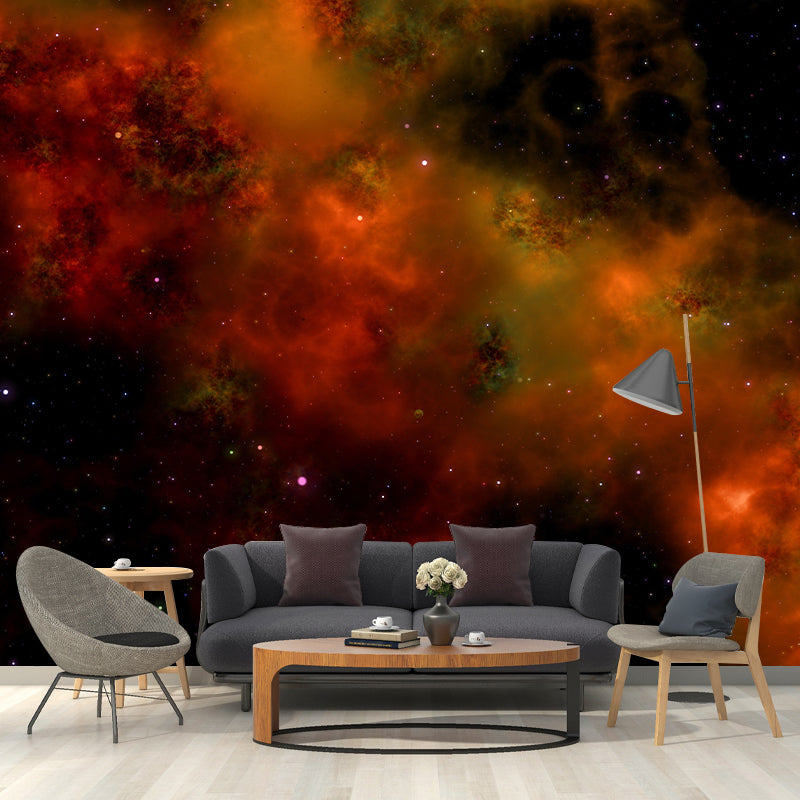 Astronomy Big Dark Mural Illustration Contemporary Milky Way Wall Covering