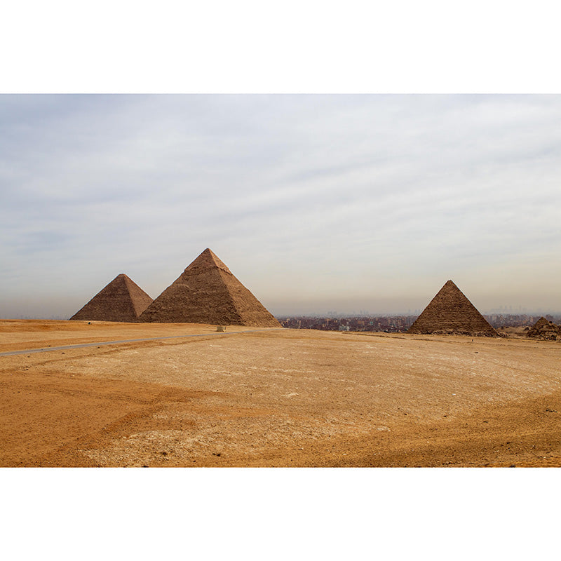 Egypt Giza Pyramid Group Mural Contemporary Mildew Resistant Hallway Wall Decor