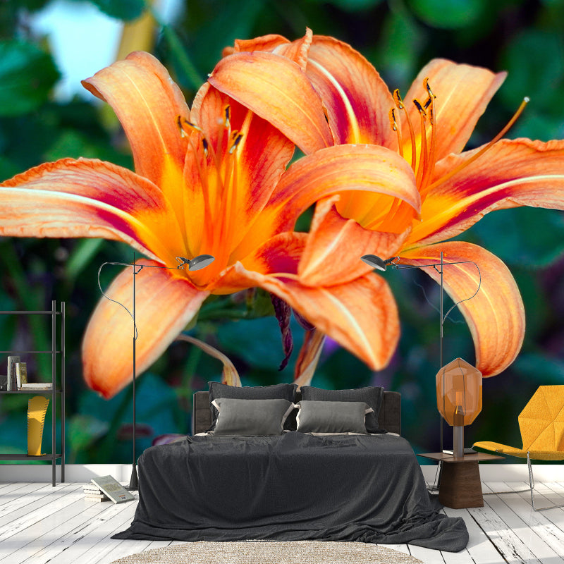 Modern Beautiful Lily Wall Mural Stain Resistant Wall Art for Living Room