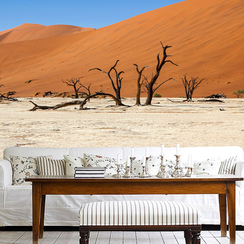 Yellow Desert Hillock Decor Wall Mural Sitting Room Wall Covering,Custom Size