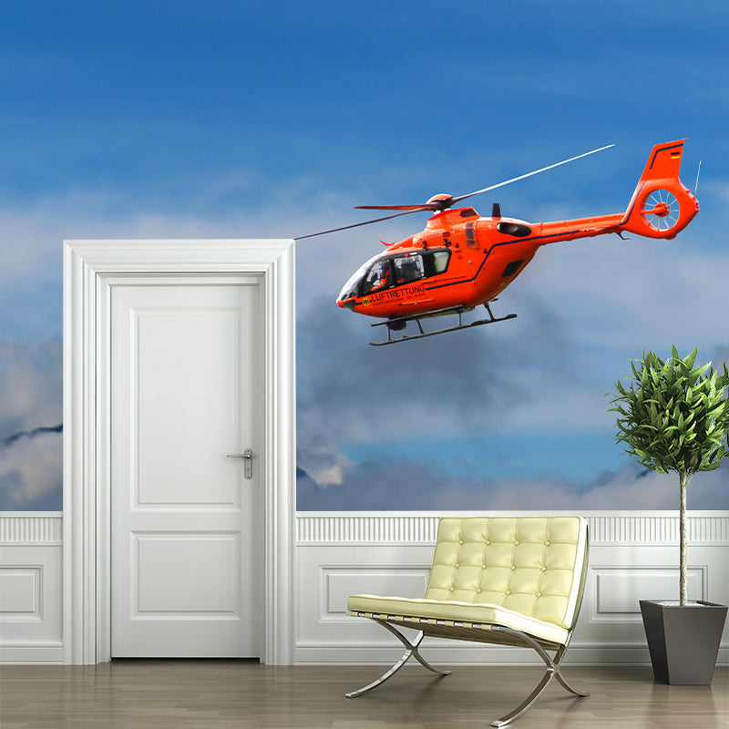Photography Rescue Helicopter Wall Paper Murals Wall Covering for Bedroom Decor