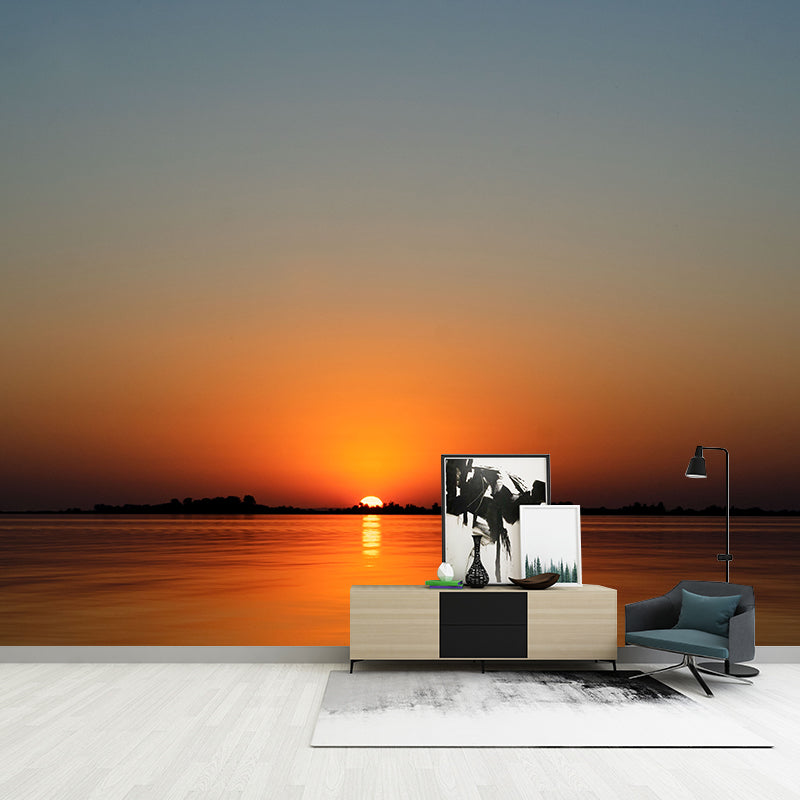 Sunset View Removable Wall Mural Modernist Wall Covering for Bedroom Decor