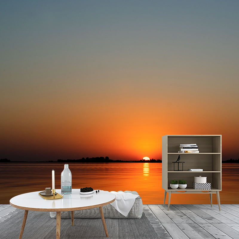 Sunset View Removable Wall Mural Modernist Wall Covering for Bedroom Decor