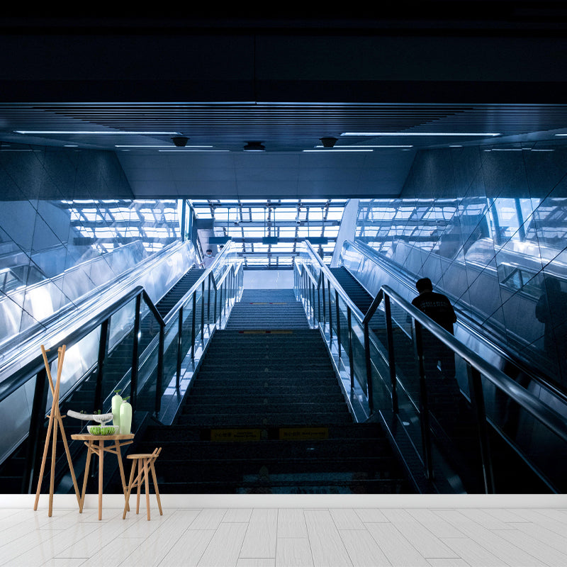 Photography Style Stairs Mural Decal Modern Mildew Resistant for Living Room