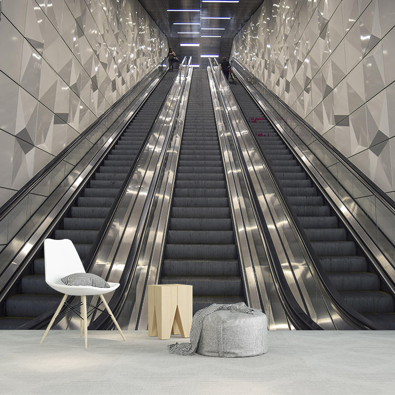 Photography Style Stairs Mural Decal Modern Mildew Resistant for Living Room