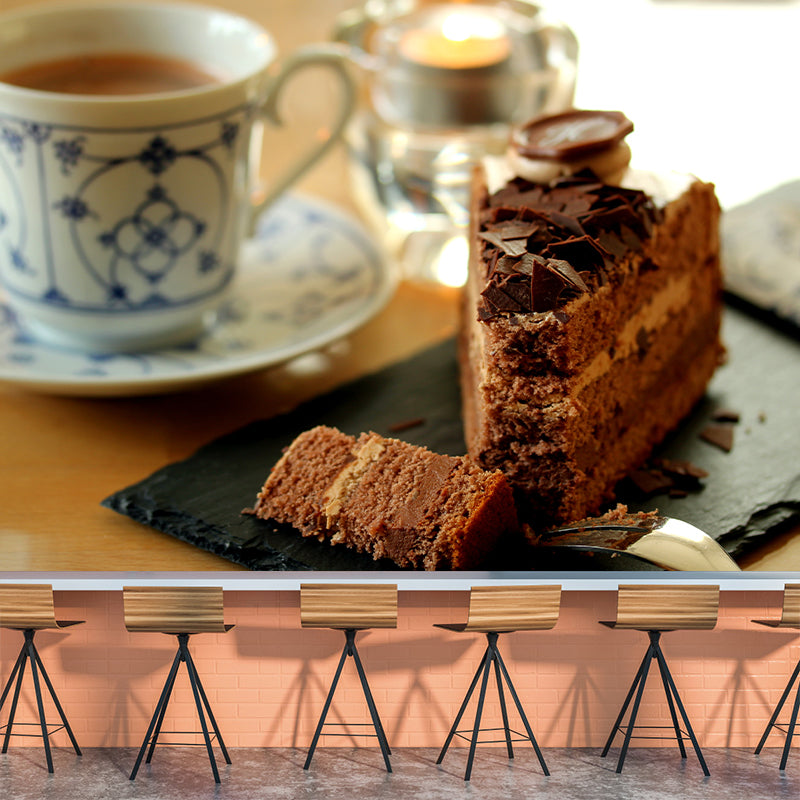 Cake Dessert Mural Wallpaper Modern Commerce Shop Decoration Stain Resistant Wall Decal