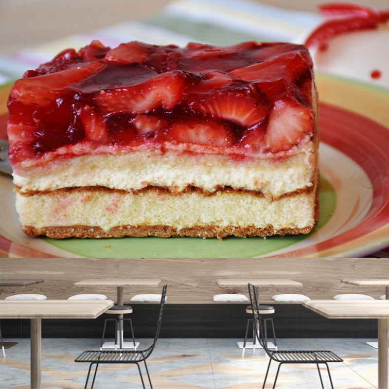Cake Dessert Mural Wallpaper Modern Commerce Shop Decoration Stain Resistant Wall Decal