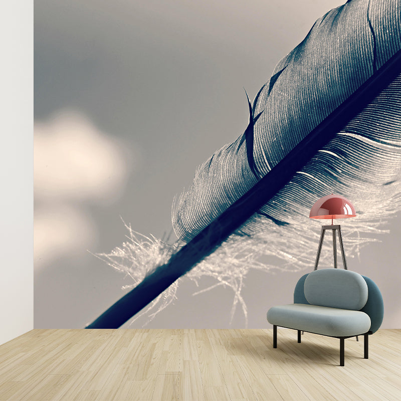 Bird Feather Mural Wallpaper for Wall Decor Contemporary Girls Room Wall Art