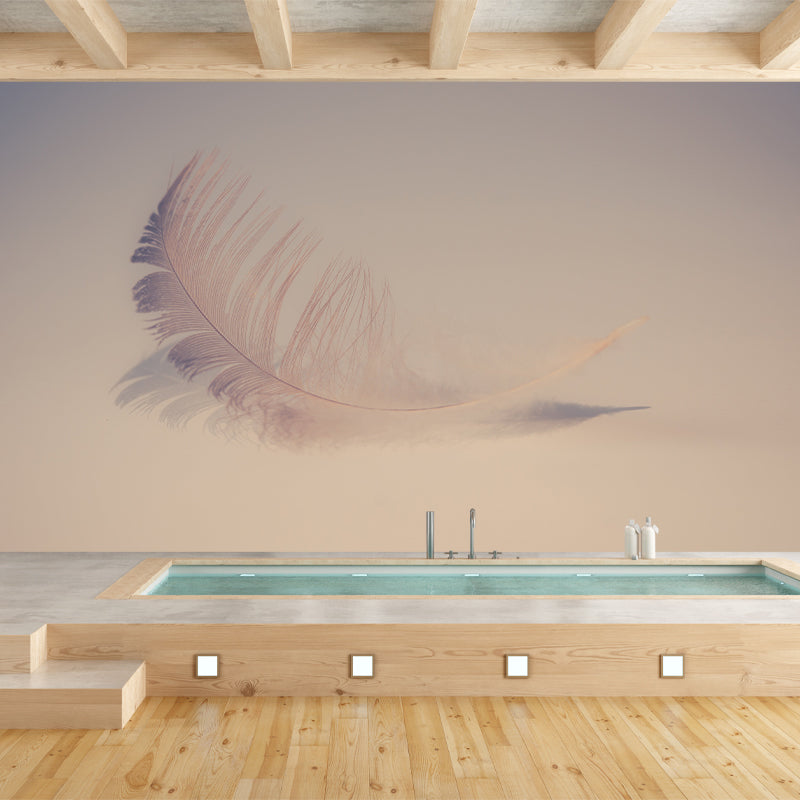 Nordic Style Feather Wall Mural Home Decoration Removable Mural for Living Room