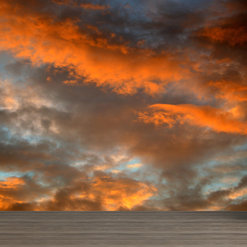 Modern Scenery Sunset Clouds Mural Pastel Color Photography Wall Art for Bedroom