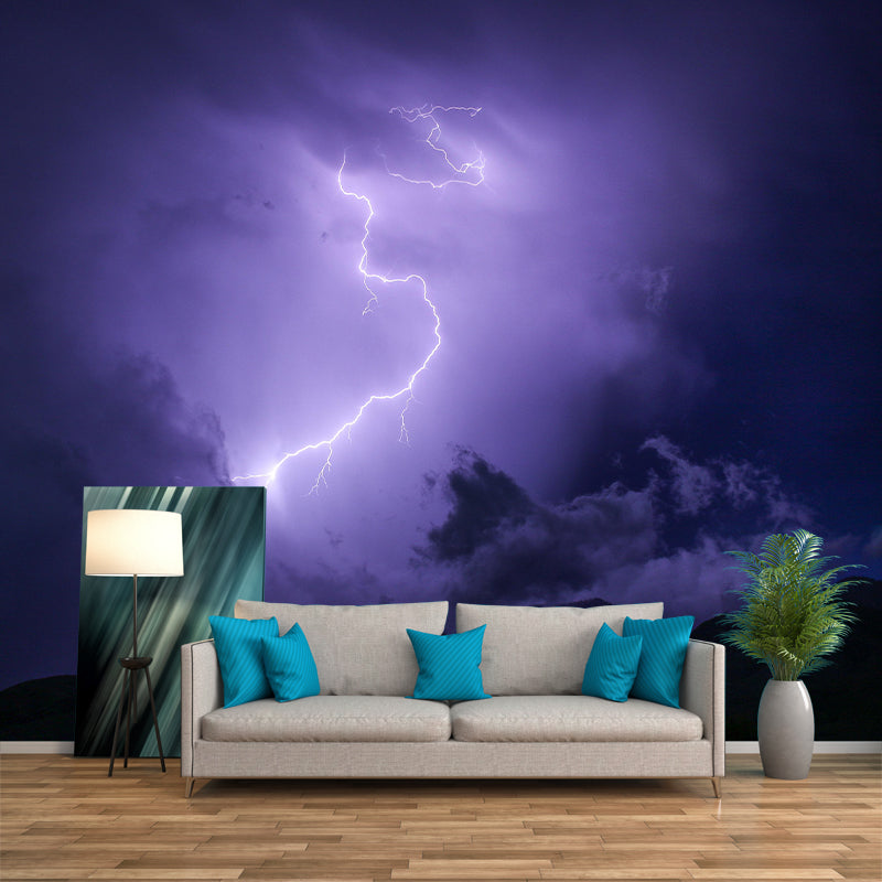 Lightning Sky Scene Mural Wallpaper Decal Decorative Bedroom Wall Covering