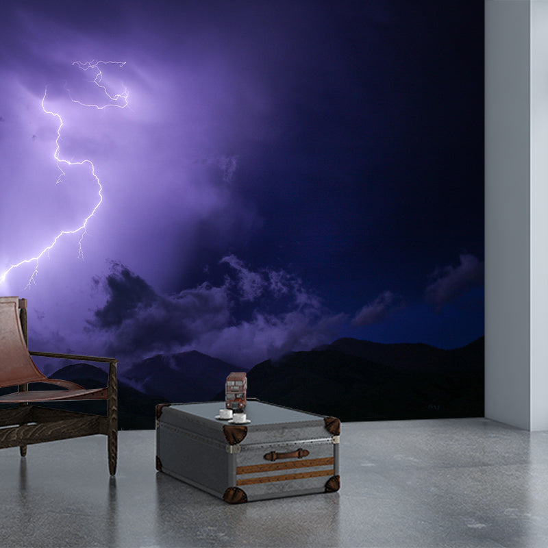 Lightning Sky Scene Mural Wallpaper Decal Decorative Bedroom Wall Covering