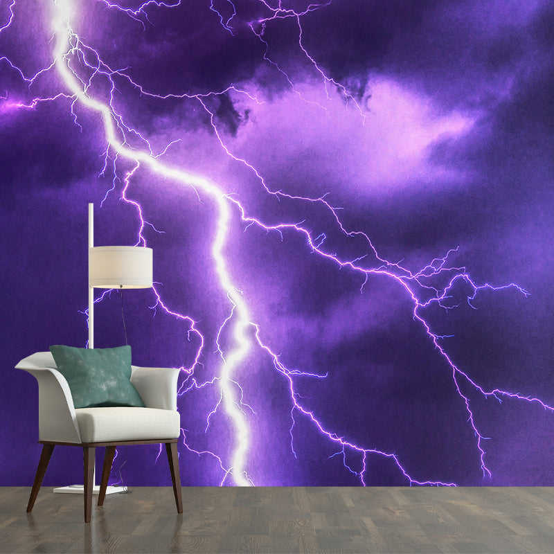 Lightning Sky Scene Mural Wallpaper Decal Decorative Bedroom Wall Covering
