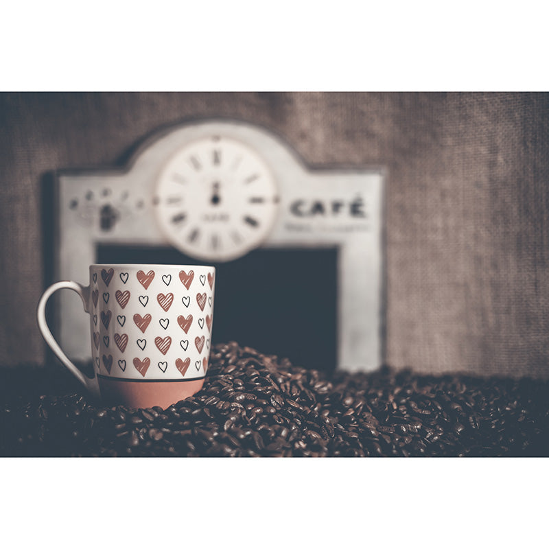 Modern Coffee Bean Mural Wallpaper Stain Resistant Wall Covering for Coffee Shop