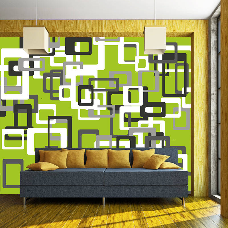 Bright Geometric Shapes Wallpaper Mural Moisture Resistant Bedroom Wall Covering