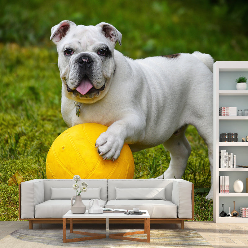 Cute Dog Wall Mural for Children Bedroom Wall Covering, Custom Made Moisture Resistant