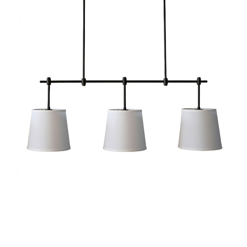 Luz de 3 luces Luz de la isla de la isla tradicional iluminación colgante de tela dorada para el comedor