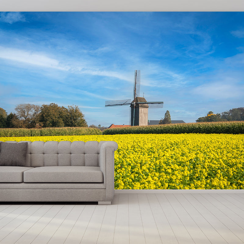 Extra Large Landscapes Windmill Mural Mildew Resistant Wall Art for Home Decor