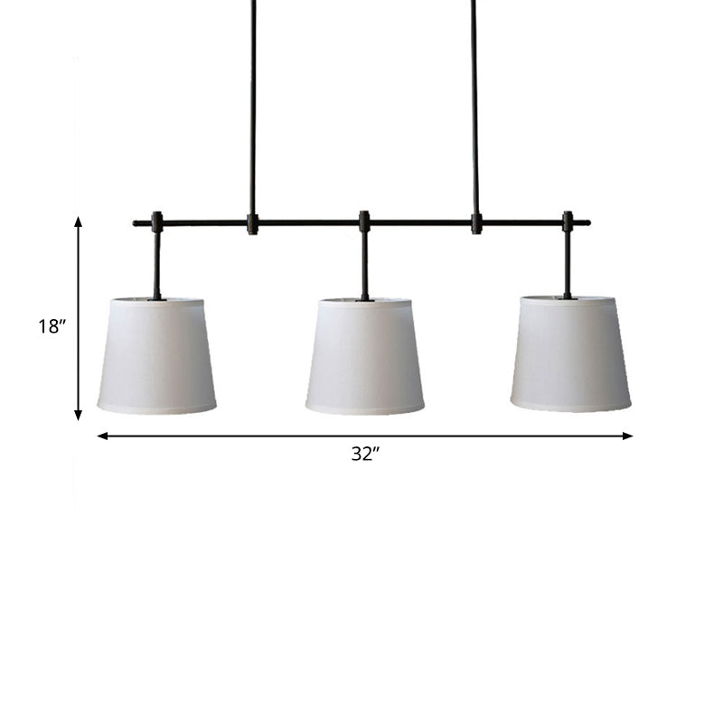 Luz de 3 luces Luz de la isla de la isla tradicional iluminación colgante de tela dorada para el comedor