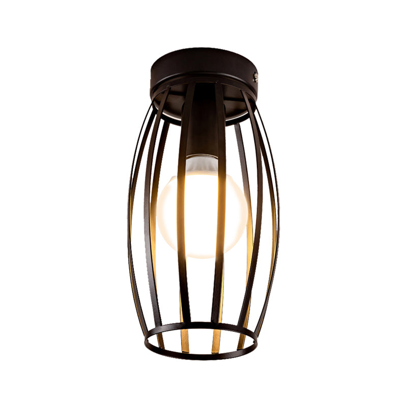 Plafonnier ovale en métal à 1 lumière, style nordique, noir/rose/jaune/bleu/vert/or, pour couloir