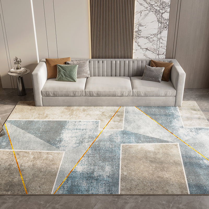 Multicolor Home Decoration Carpet Calming Triangle Print Area Rug Polyester with Stain Resistant Rug