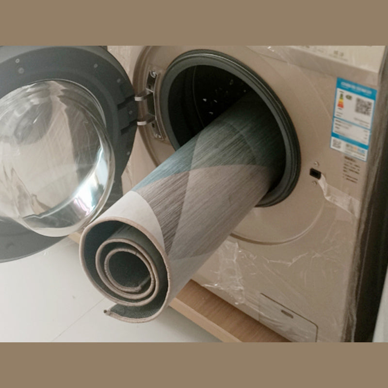 Grey Tone Modern Area Carpet Polyester Geometric Lines Indoor Rug Easy Care Carpet for Living Room