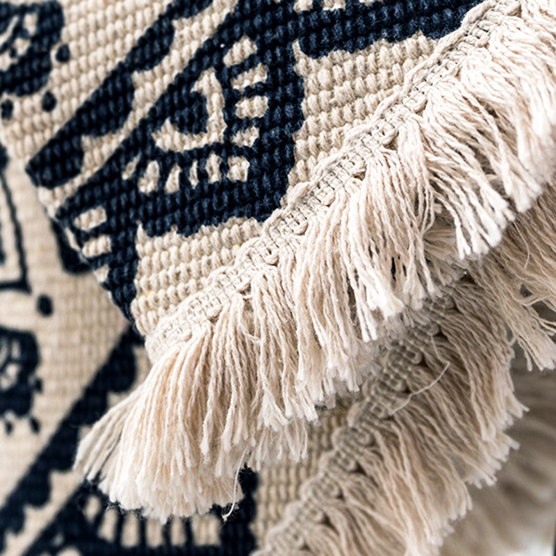 Nostalgia Moroccan Rug Classic Cotton Blend Rug Friendly Washable Carpet with Fringe for Home Decor
