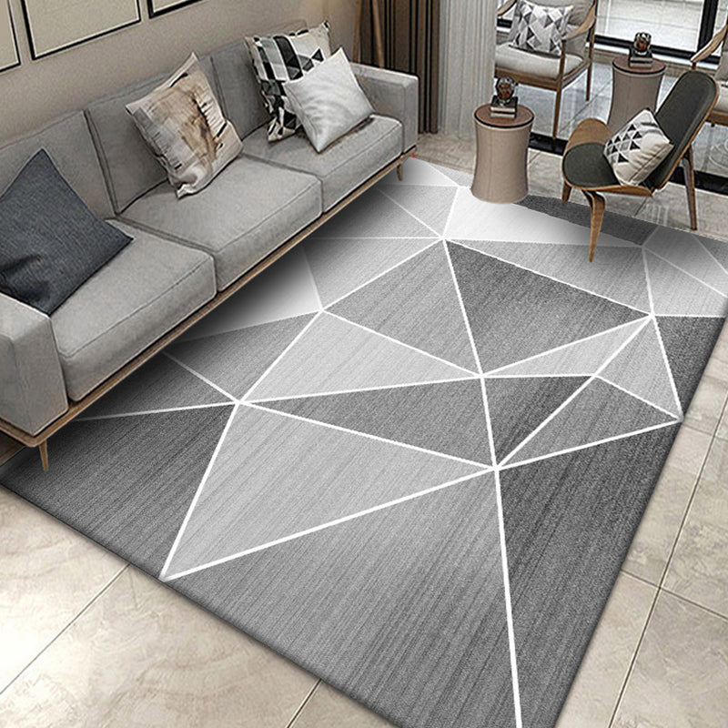 Light Color Geometric Splicing Rug Polyester Carpet Simplicity Washable Indoor Rug for Living Room