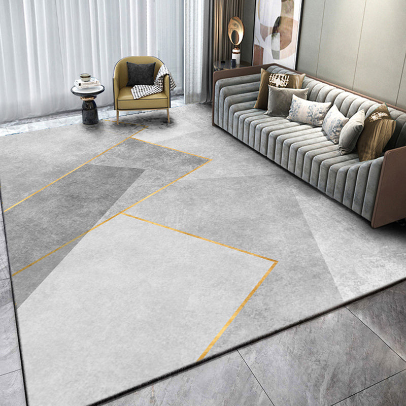 Multicolor Modern Indoor Rug Polyester Triangle Print Carpet Non-Slip Backing Rug for Living Room