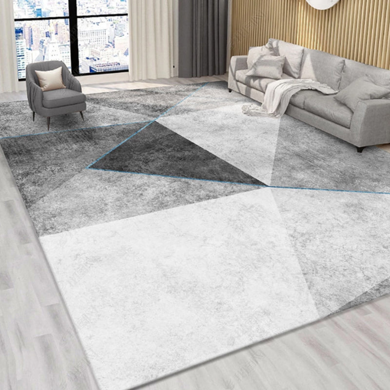 Multicolor Modern Indoor Rug Polyester Triangle Print Carpet Non-Slip Backing Rug for Living Room