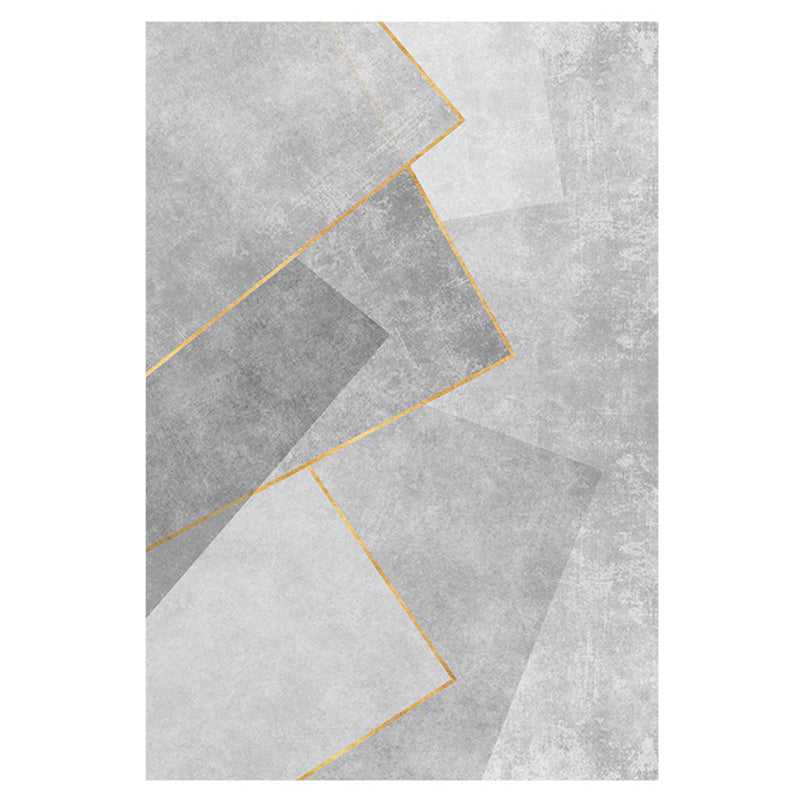 Multicolor Modern Indoor Rug Polyester Triangle Print Carpet Non-Slip Backing Rug for Living Room