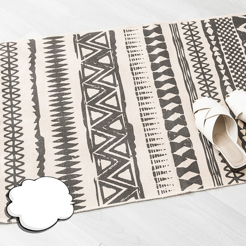 Classic Americana Print Rug Vintage Area Carpet with Fringe Cotton Blend Carpet for Living Room