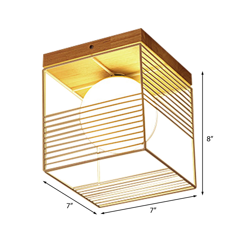 Lámpara de techo empotrada cuadrada blanca/negra, lámpara colgante de montaje empotrado de 1 cabezal contemporánea de metal para dormitorio