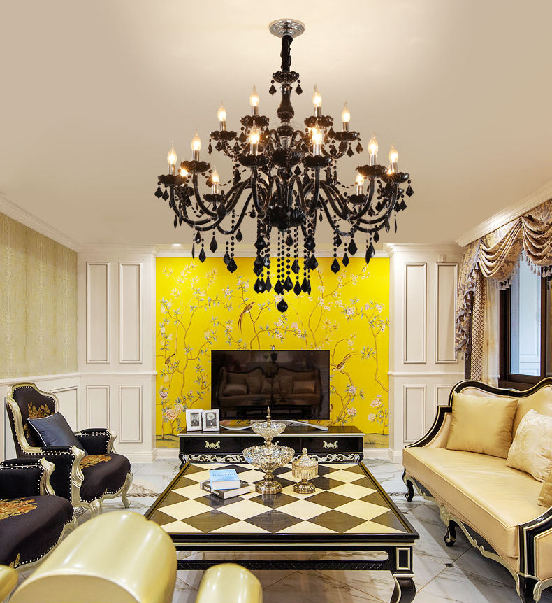 Lámpara de araña de velas iluminación de vidrio tradicional iluminación para restaurante