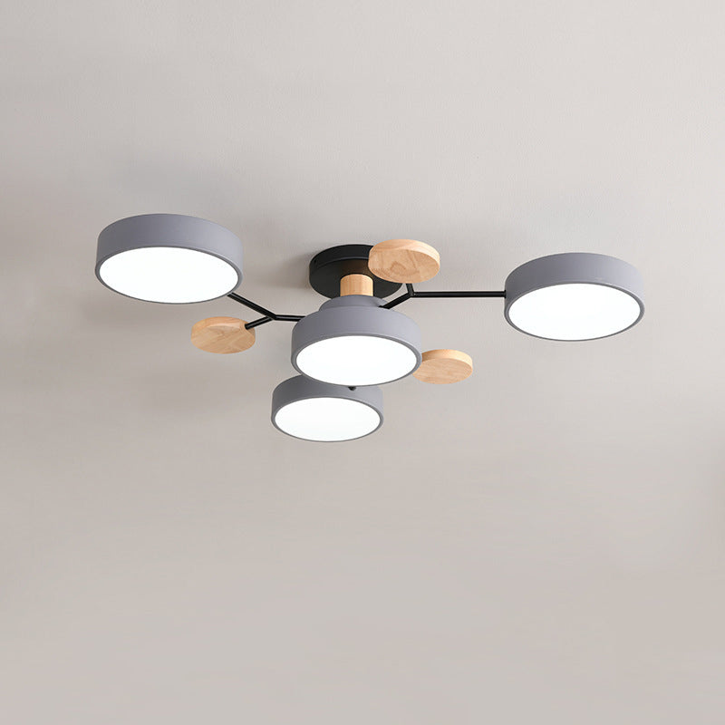 Lampe LED Macaron ronde multicolore avec abat-jour en acrylique pour salon