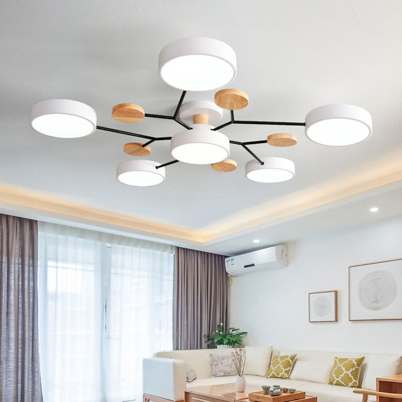 Lampe LED Macaron ronde multicolore avec abat-jour en acrylique pour salon
