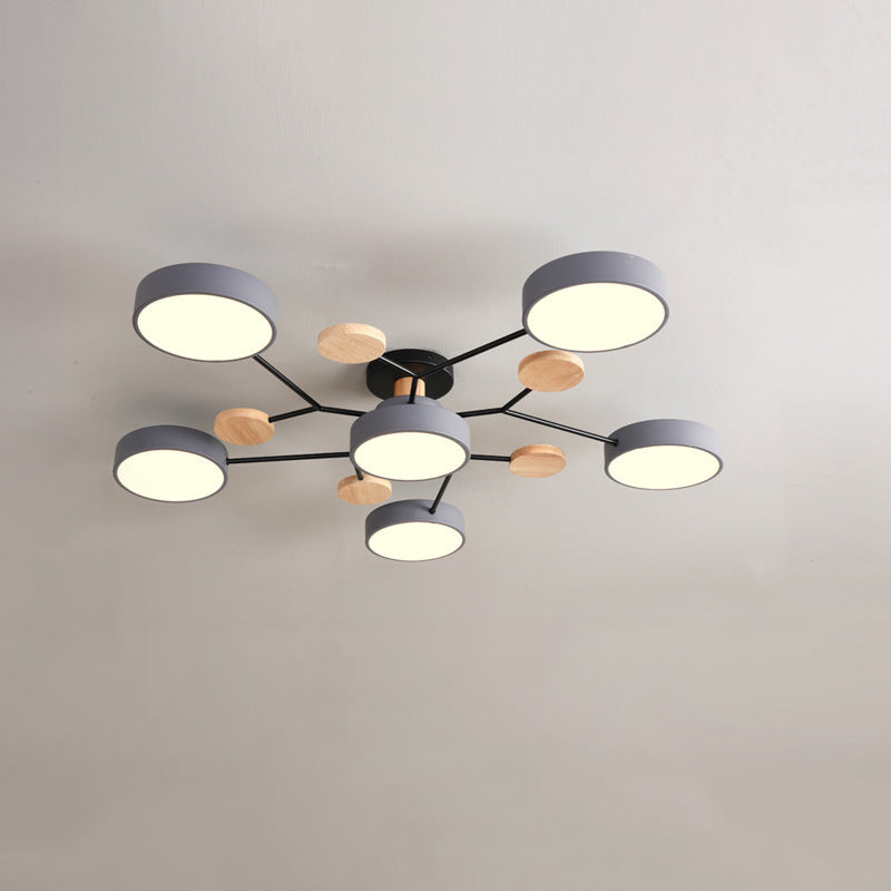 Lampe LED Macaron ronde multicolore avec abat-jour en acrylique pour salon