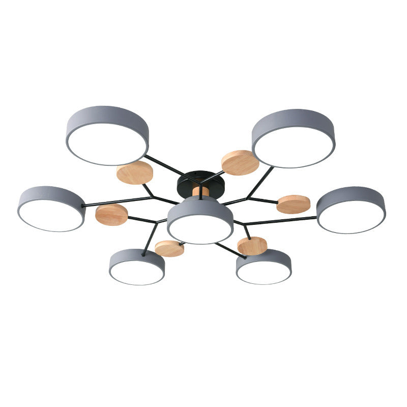 Lampe LED Macaron ronde multicolore avec abat-jour en acrylique pour salon