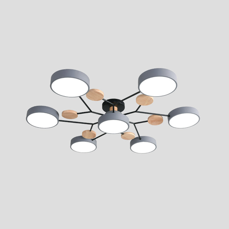 Lampe LED Macaron ronde multicolore avec abat-jour en acrylique pour salon