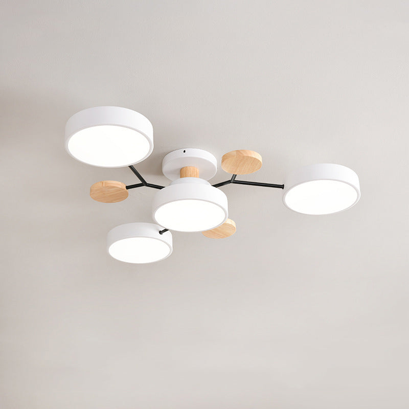 Lampe LED Macaron ronde multicolore avec abat-jour en acrylique pour salon
