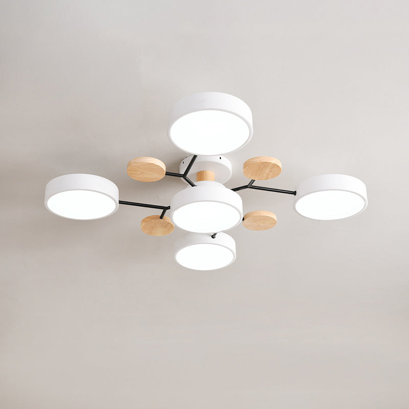 Lampe LED Macaron ronde multicolore avec abat-jour en acrylique pour salon